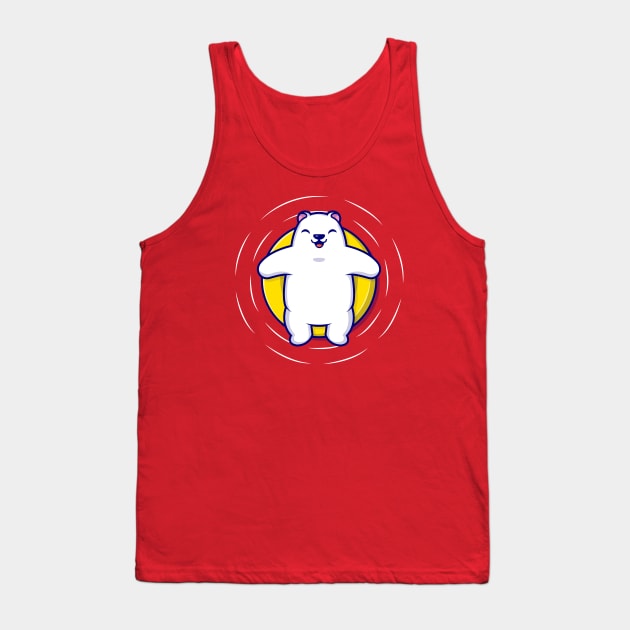 Cute Polar Bear Floating With Swimming Tires Tank Top by Catalyst Labs